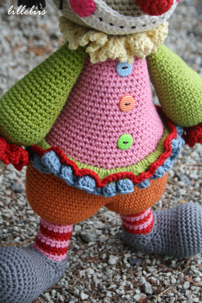 crochet clown doll