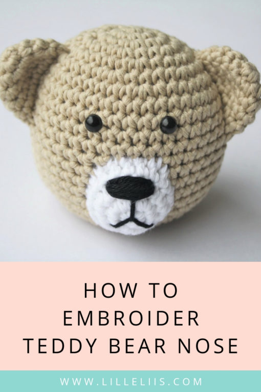 how to embroider a nose on a stuffed rabbit