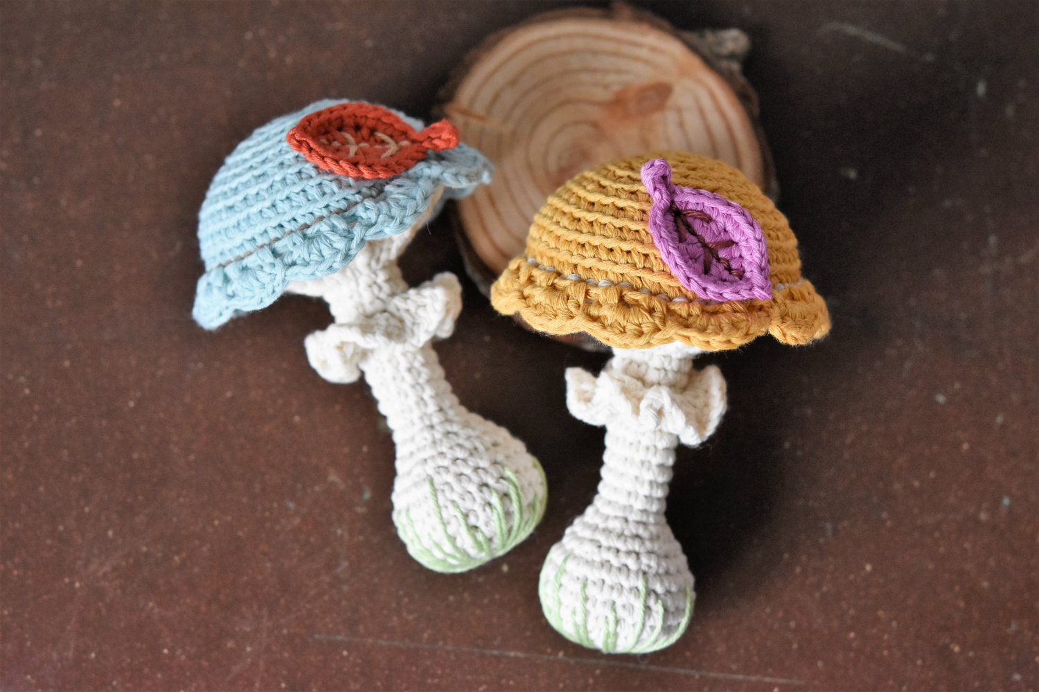 Amigurumi pattern - crochet mushroom rattle for babies