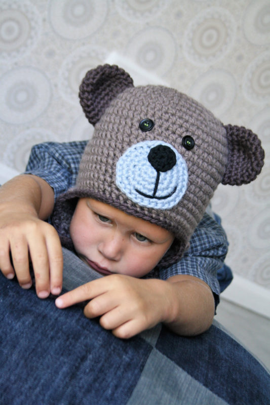 teddy bear hoodie crochet hat free pattern - Jenny & Teddy