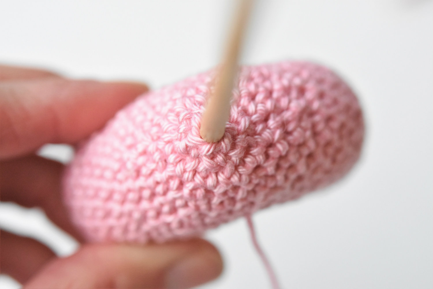 amigurumi hearts on a stick