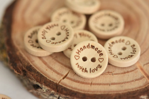 handmade with love buttons