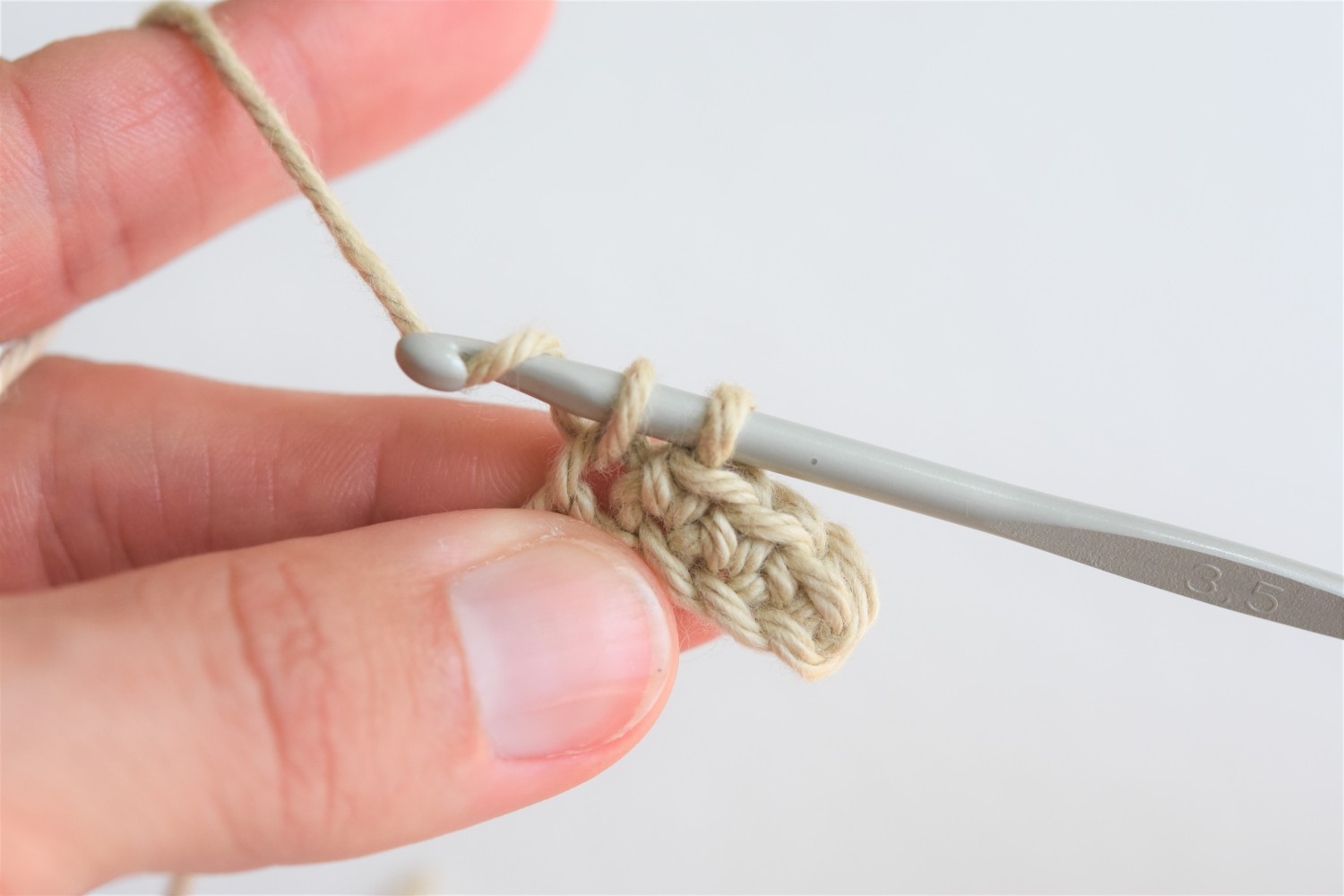 yarn on crochet hook