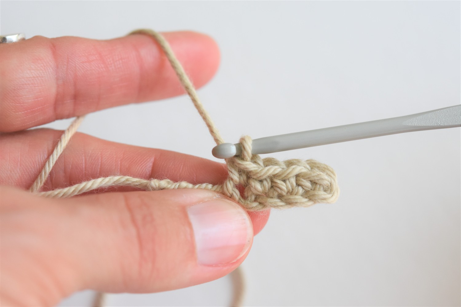 single crochet stitch completed