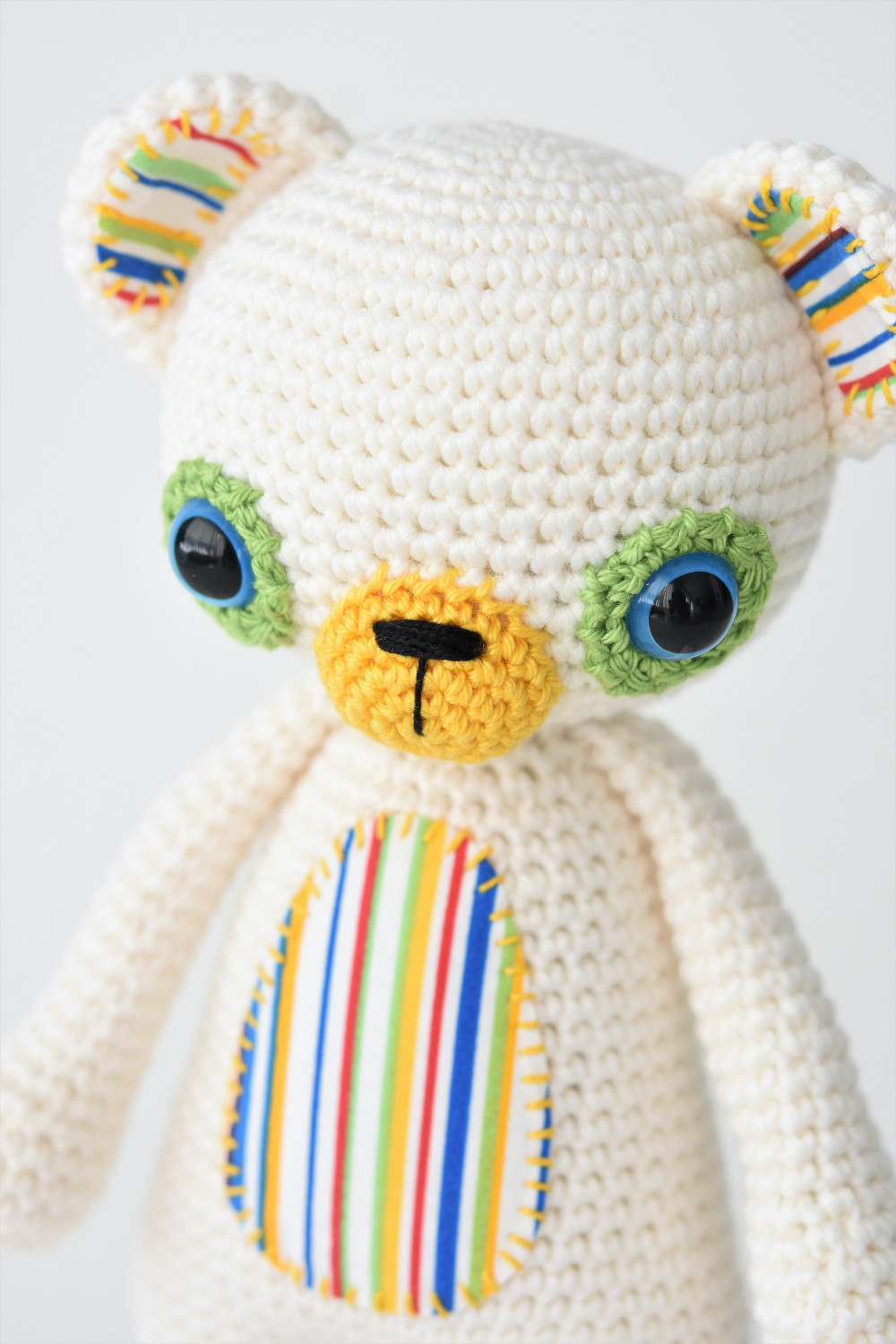 amigurumi teddy bear with fabric