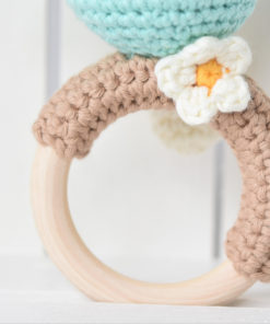 crochet wooden teething ring