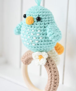 crochet baby rattle bird