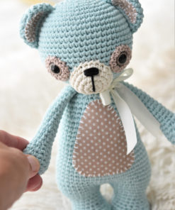 crochet teddy bear with fabric