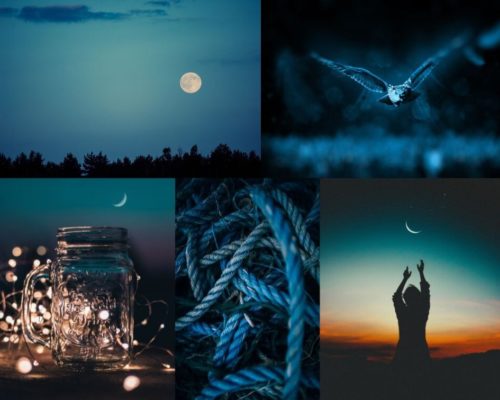 night sky blue inspiration board