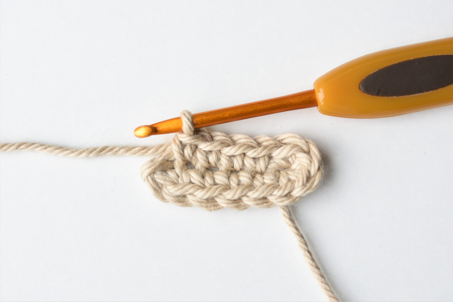crochet around the foundation chain