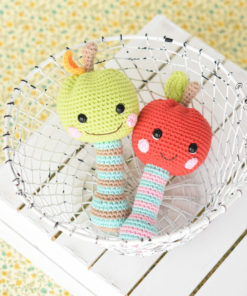 happy apple rattle amigurumi pattern