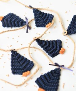 crochet christmas decor in navy