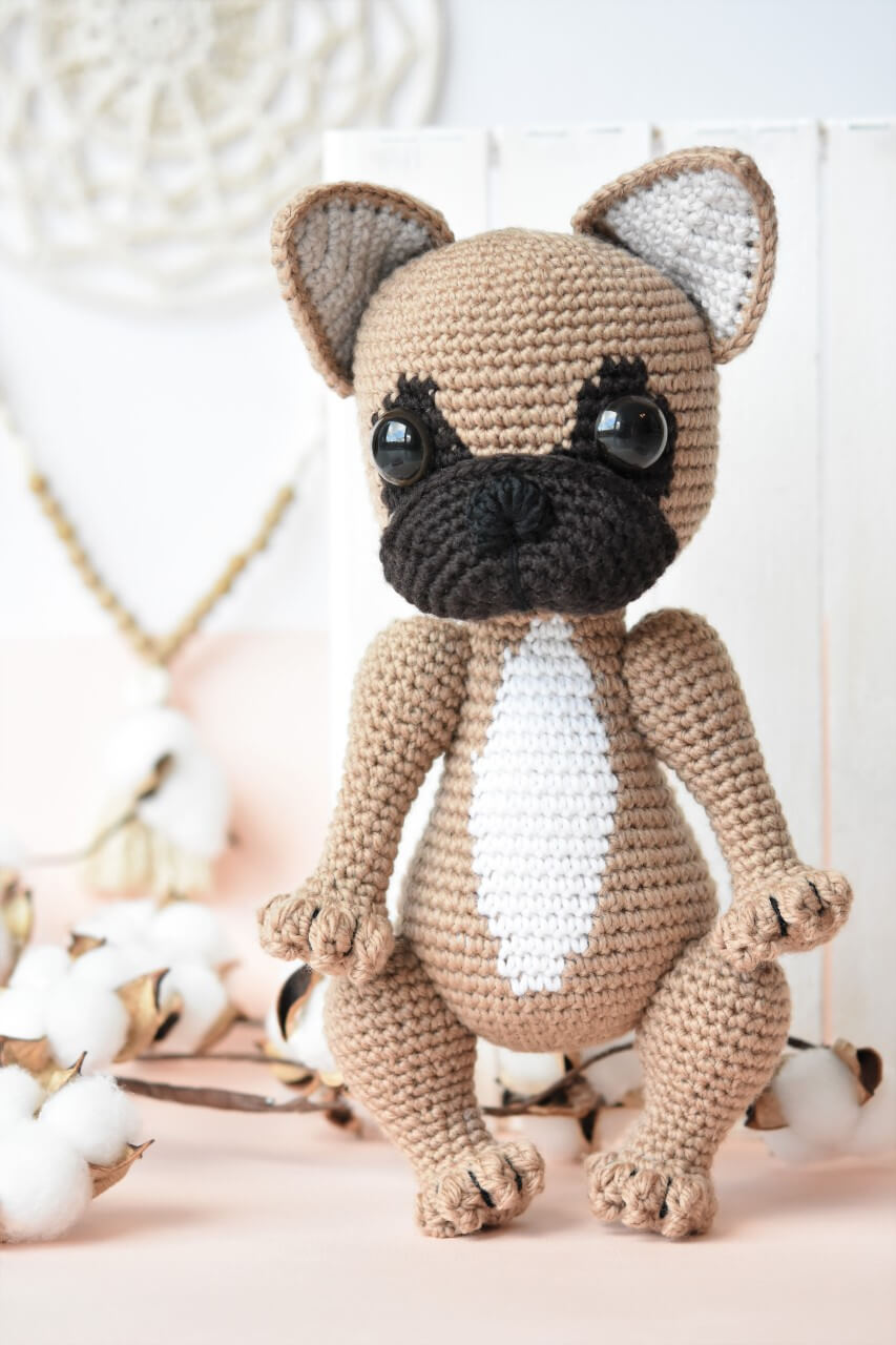 Amigurumi French bulldog Crochet pattern lilleliis