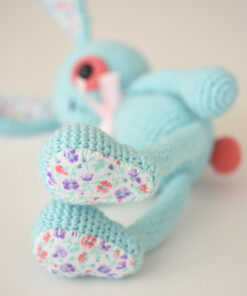 crochet bunny with fabric