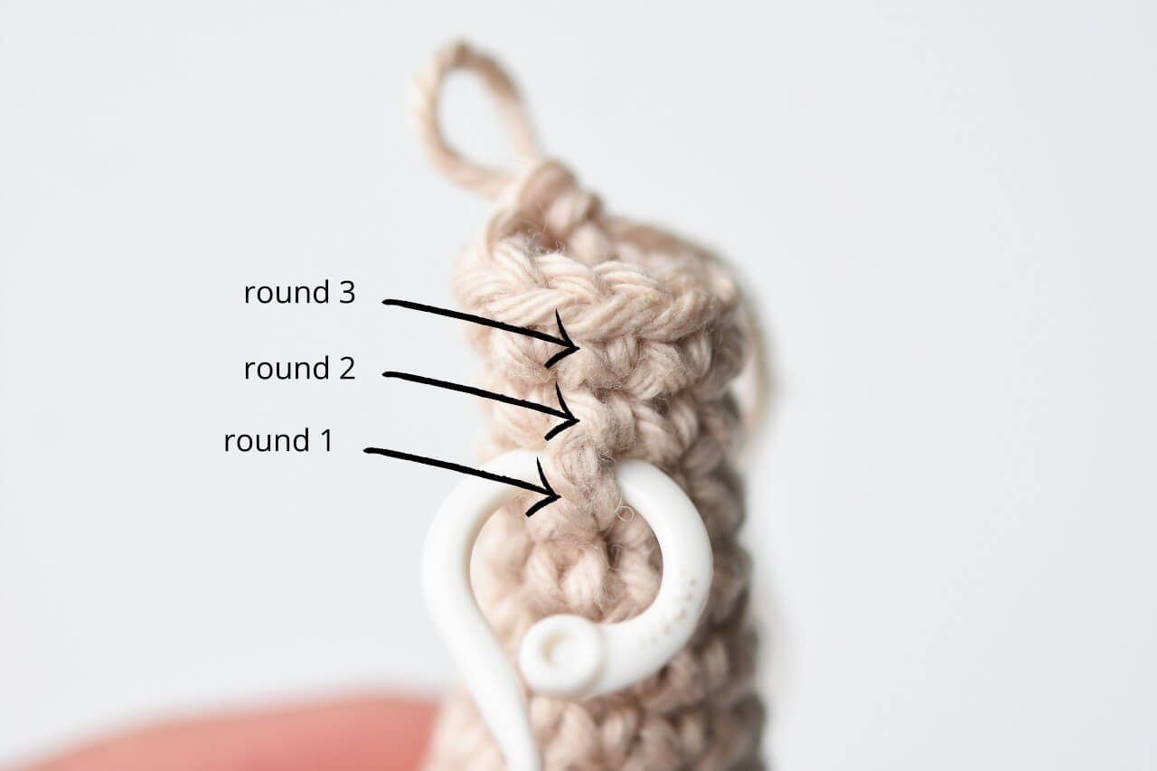 attach stitch marker around the stitch