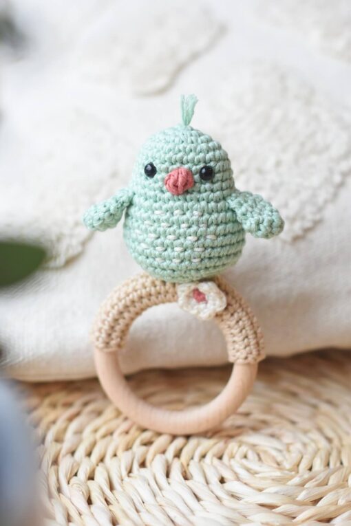 crochet blue bird rattle