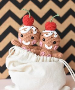 amigurumi gingerbread with a cherry on top