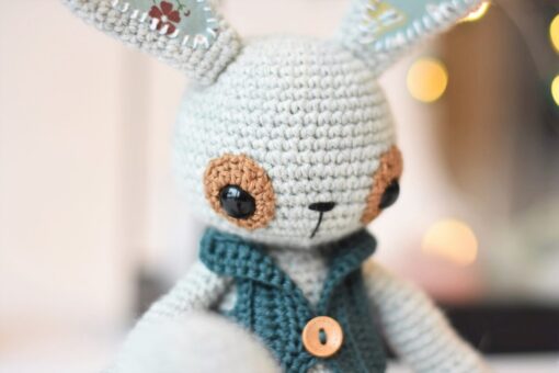 crochet bunny with a vest