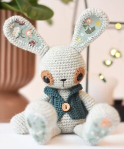 crochet bunny with a vest