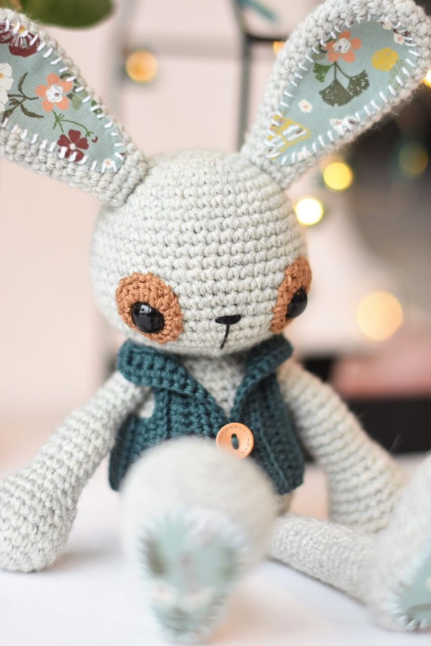 crochet bunny with a vest