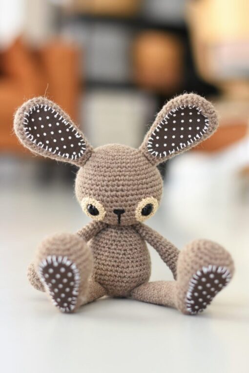 chocolate bunny crochet toy