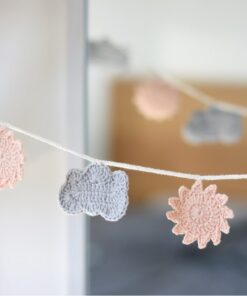 crochet sun and cloud motif