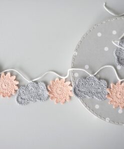 crochet sun and cloud garland