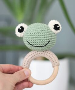 crochet frog rattle