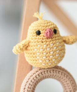 crochet chick baby rattle