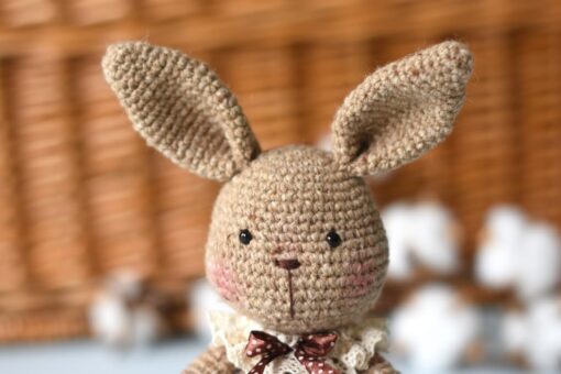 crochet tweed bunny face