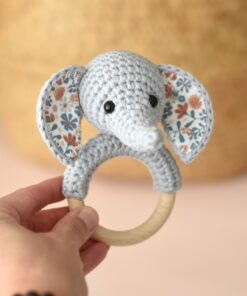 crochet elephant rattle