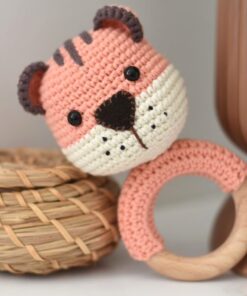 crochet tiger teething ring