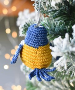 crochet bird christmas ornament