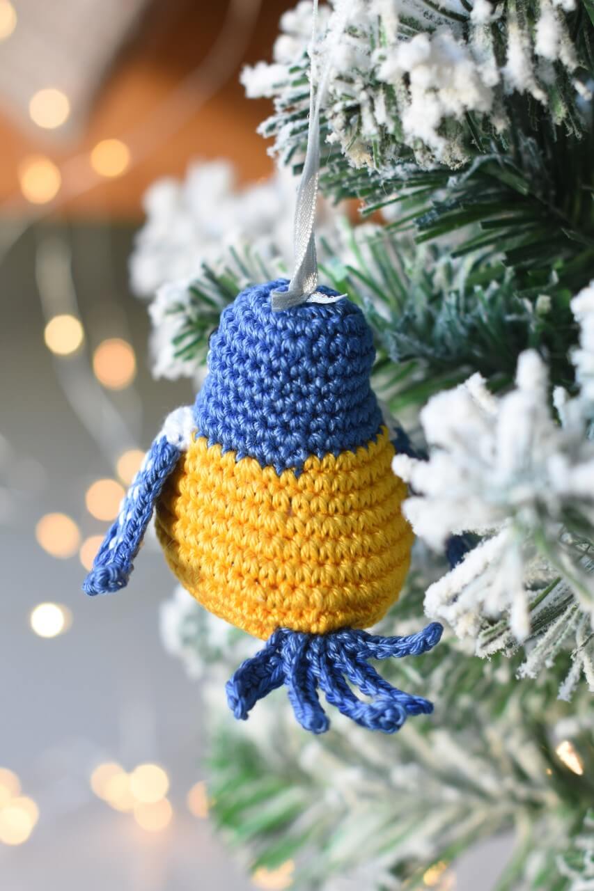 crochet bird christmas ornament