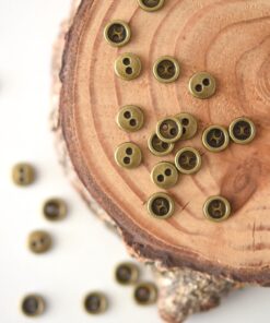 Mini doll buttons metal bronze 6mm