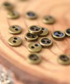 Mini doll buttons metal bronze 6mm