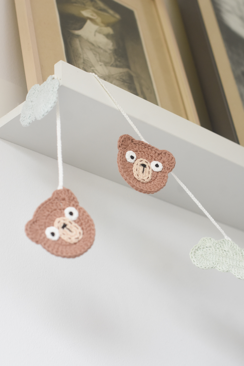 crochet garland bears and letters