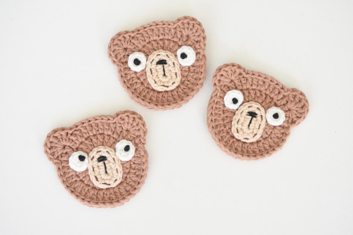 crochet bear motif applique
