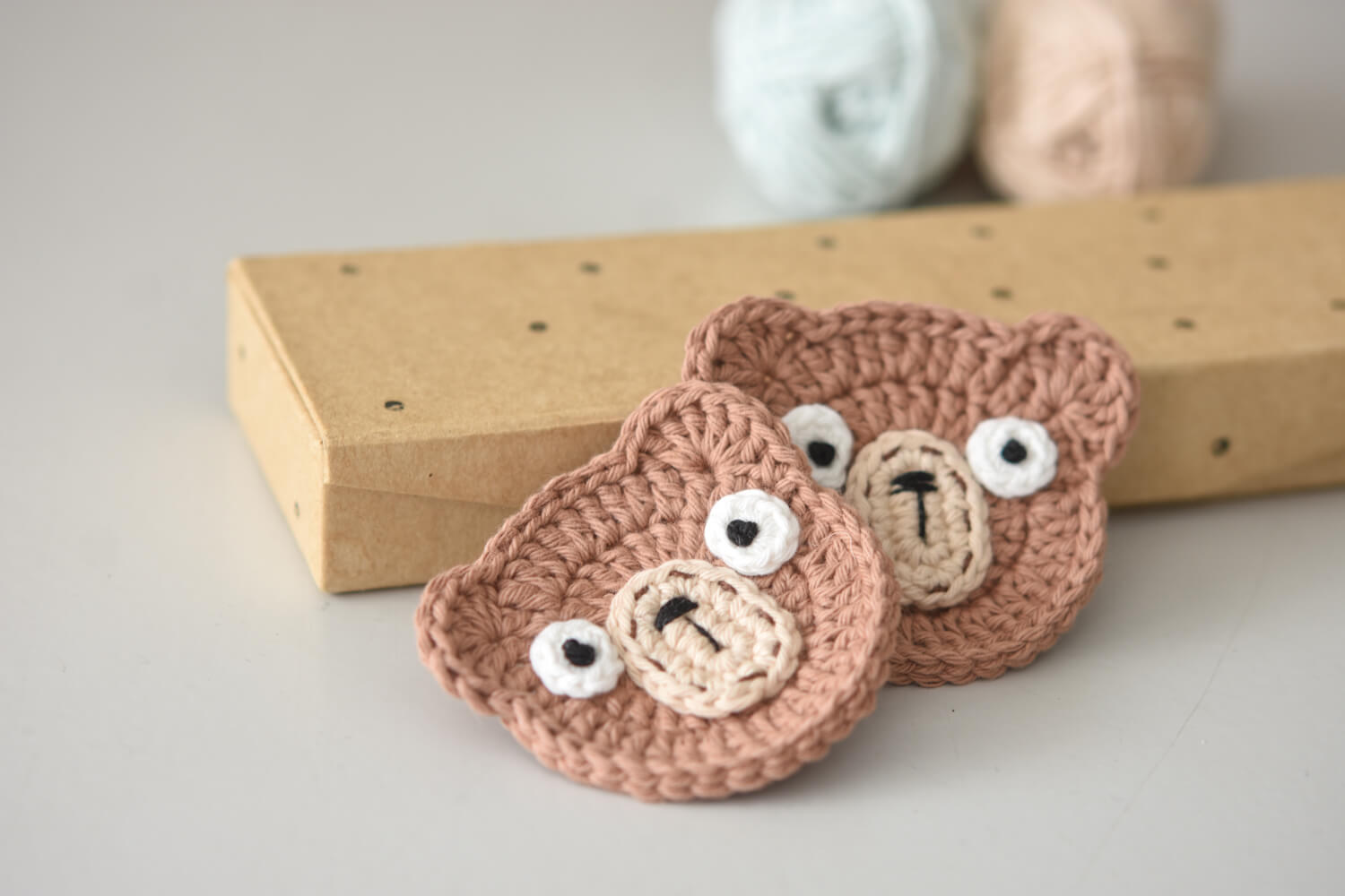 crochet bear motif applique