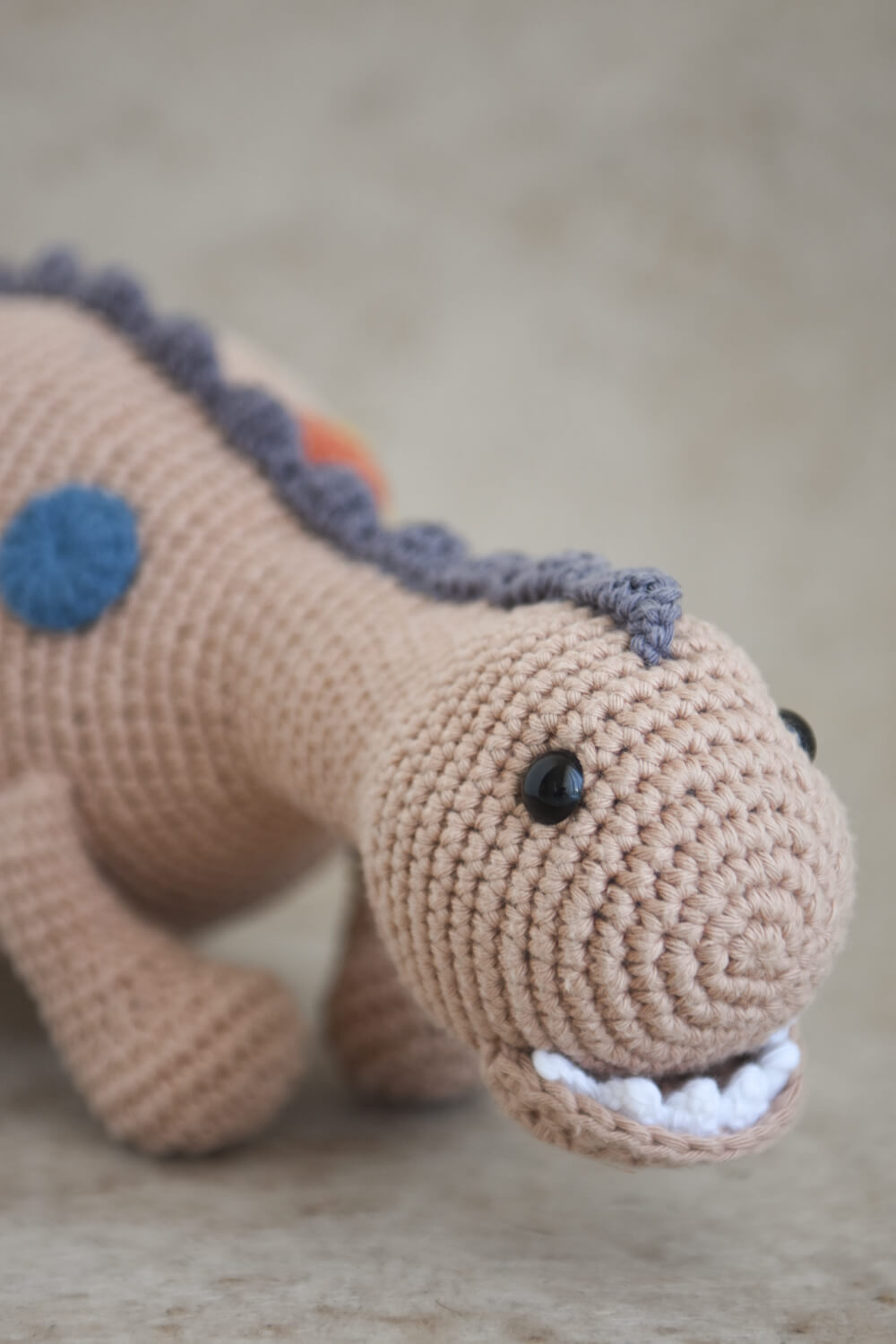 Crochet polka dot dragon
