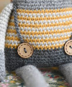 woolen mouse in overalls