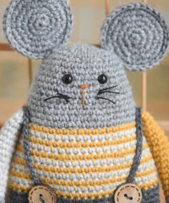 woolen mouse in overalls