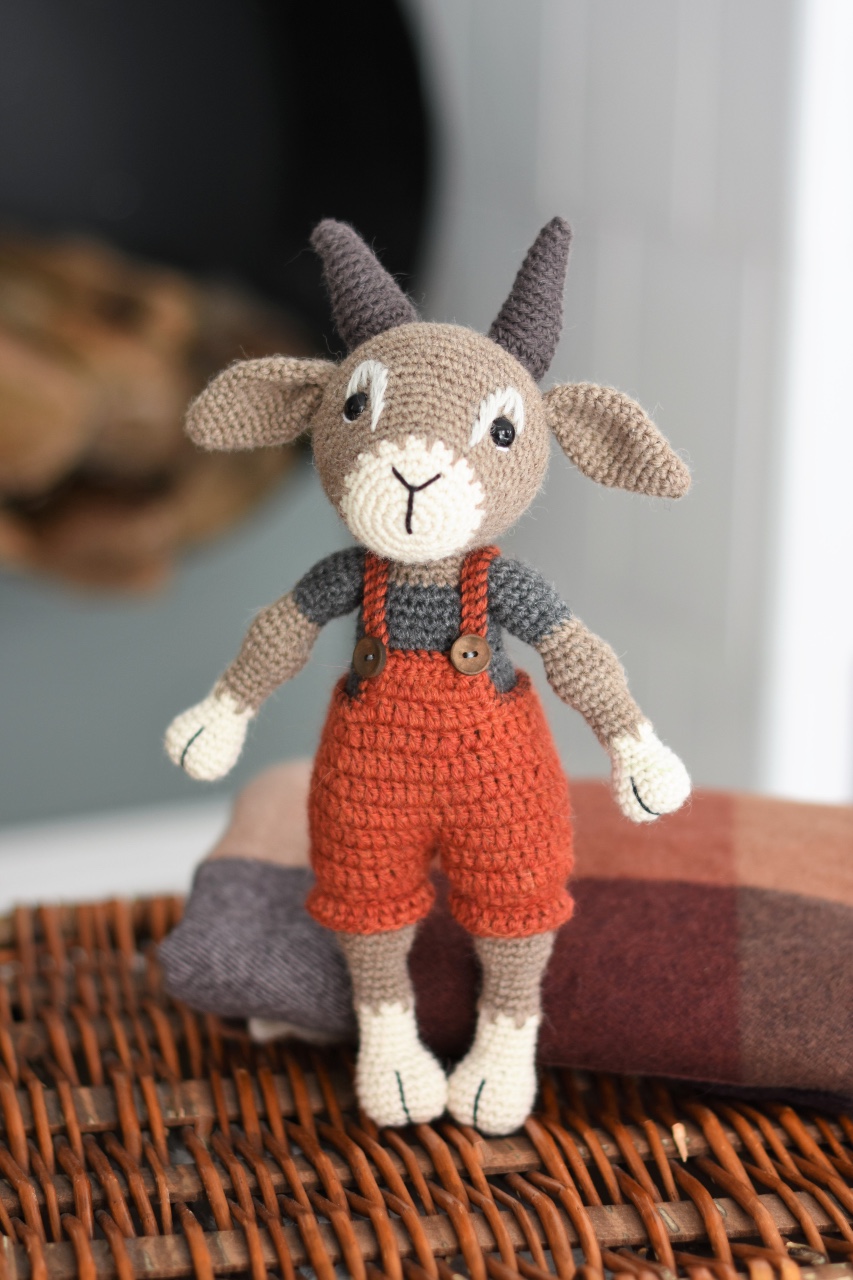 Crochet goat boy toy