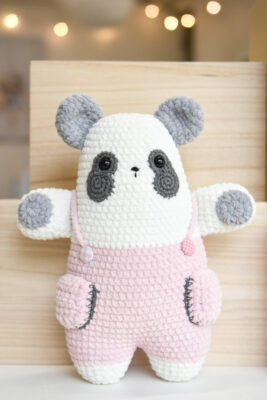 Crochet chenille panda