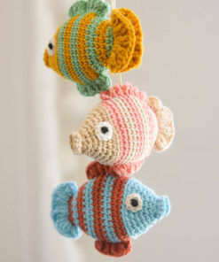 Crochet fish for baby play gym