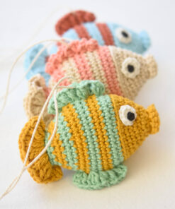 Crochet fish for baby play gym