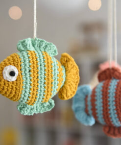 Crochet fish for baby play gym
