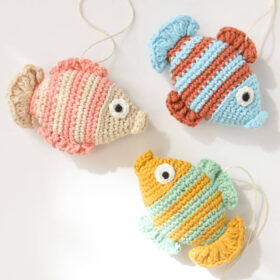 Crochet fish for baby play gym