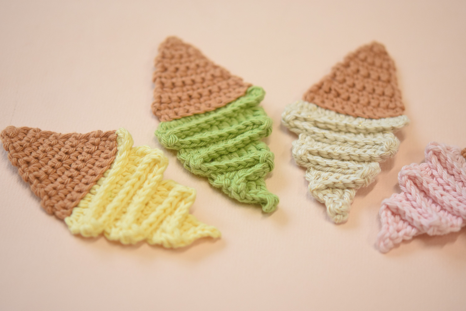 crochet ice cream applique