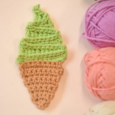 crochet ice cream applique